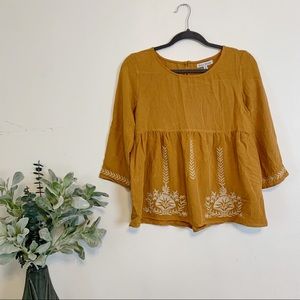 Stevie Hender Golden Yellow Embroidered Top